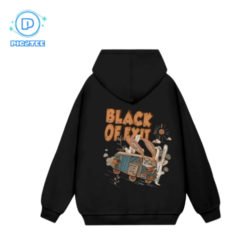 Áo hoodie BUS nỉ bông BLACK OF EXIT nam nữ form rộng thu đông Local Brand